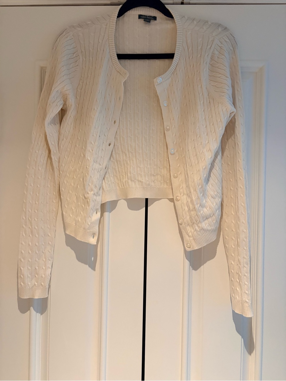 wild fable Cream Cable-Knit Button Cardigan